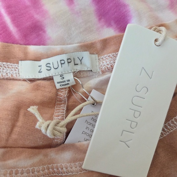 Z Supply Tie Dye T-Shirt Dress Orange Pink Cotton Womens Small NWT - Picture 5 of 6
